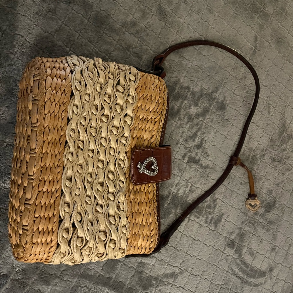 Brighton Tan and Cream Crossbody Bag with Woven Design